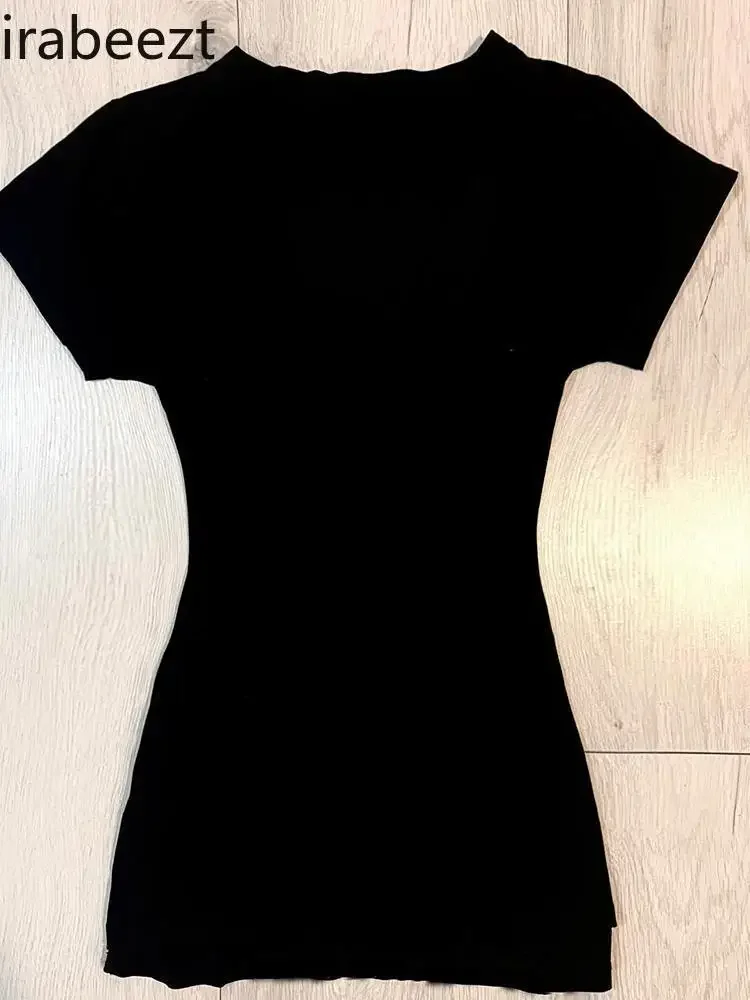 Black Printed T-shirt - Image 3
