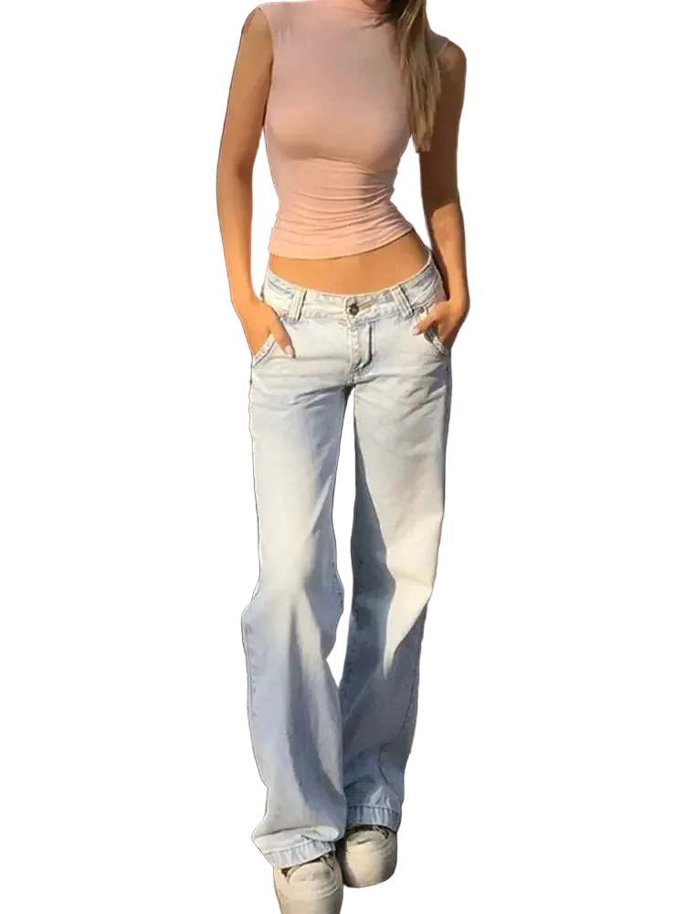 Light Blue Low Waist Jeans - Image 3
