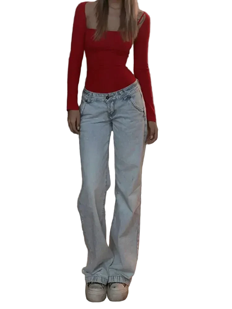Light Blue Low Waist Jeans - Image 4