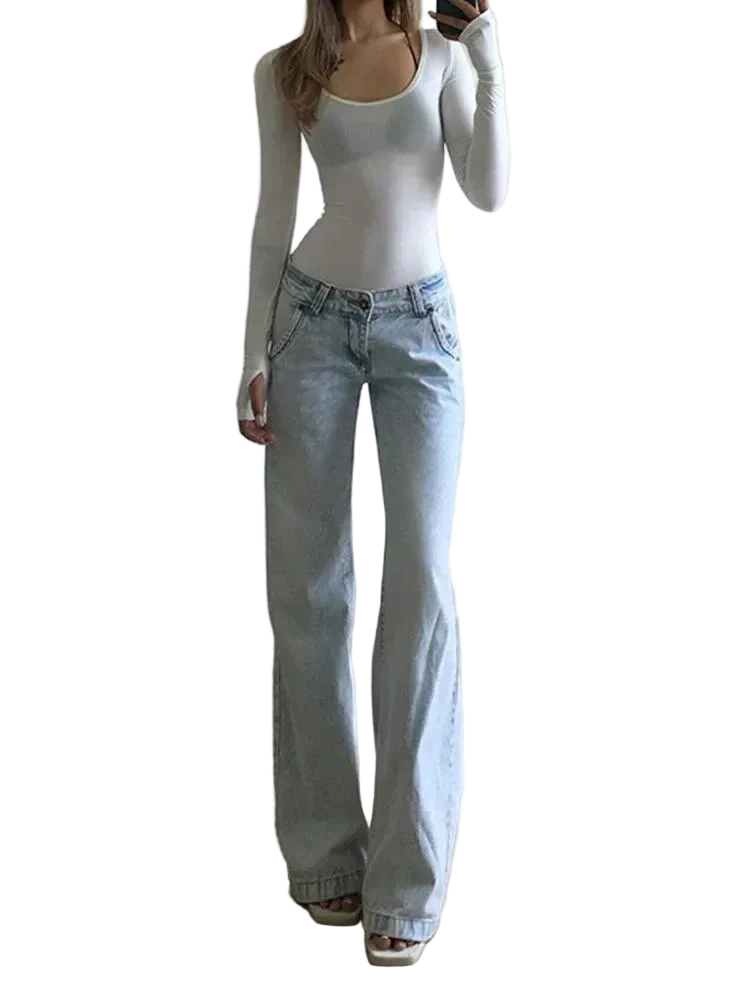 Light Blue Low Waist Jeans - Image 7