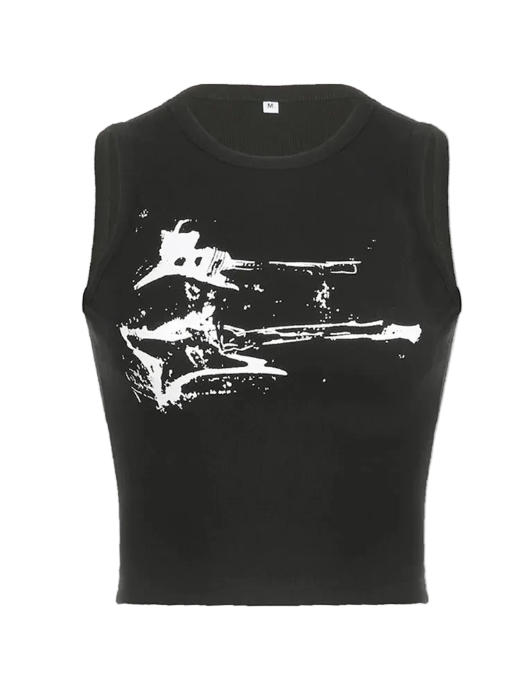 Guitar Print Tank Top - Image 2