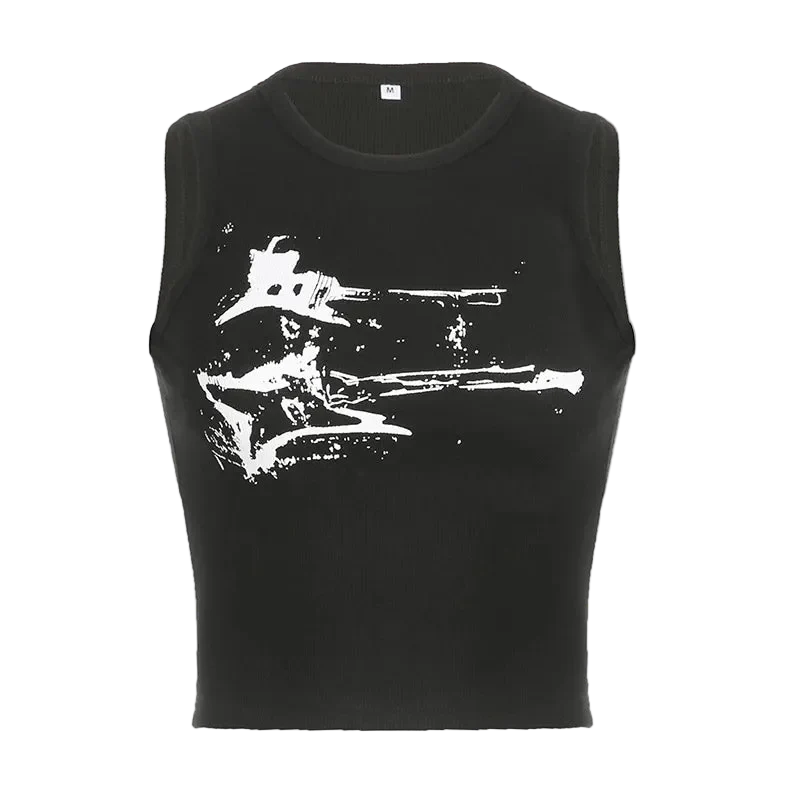 Guitar Print Tank Top - Image 3