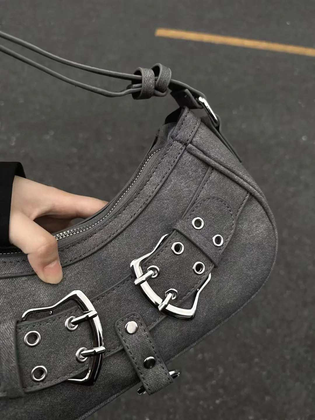 Denim Shoulder Bag - Image 4