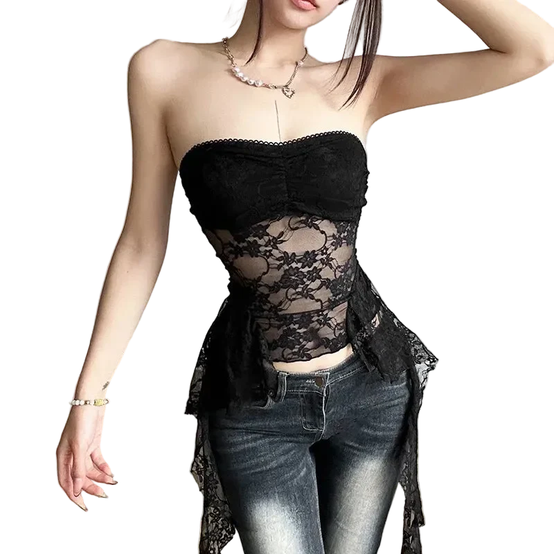Lace Irregular Top