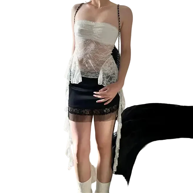 Lace Irregular Top - Image 3