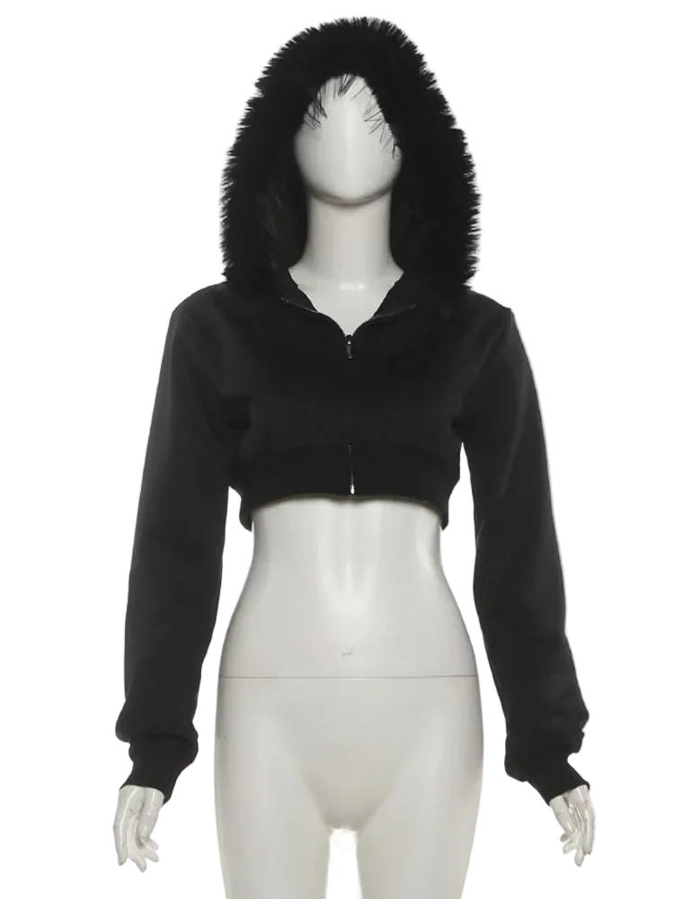 Furry Short Hoodie - Image 5