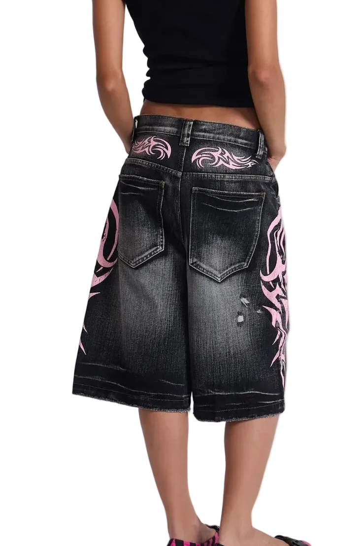 Pink Graphic Shorts - Image 3